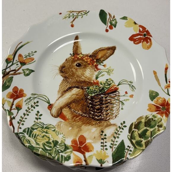 Pier 1 LILLY the Bunny Easter Plate Set Of 4 Pier One 8.5” - Picture 7 of 7